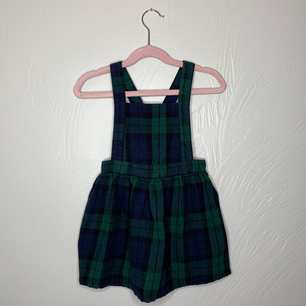 GIRLS 3T Plaid Pinafore Overall Dress